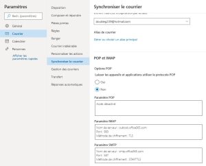 Office 365 : Configuration SMTP, POP3 et IMAP - Carinna