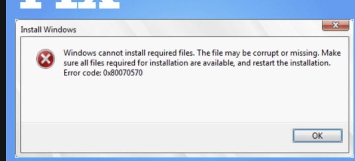 0x80070570 erreur