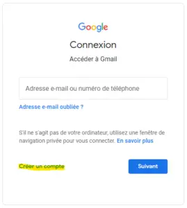 créer compte email gmail