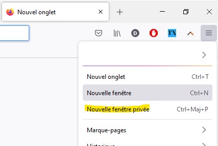 navigation privée firefox