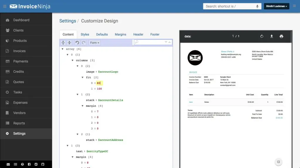 logiciel de facturation Invoice Ninja