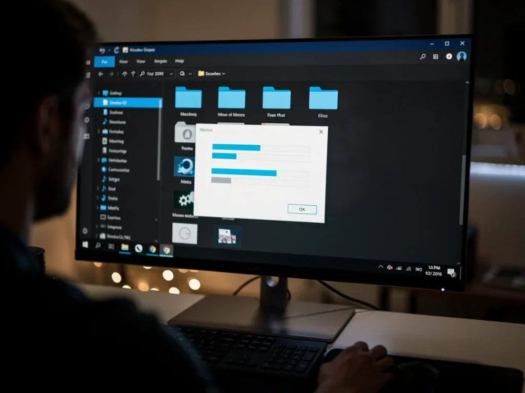 Écran d'utilisateur affichant l'installation d'un logiciel depuis des fichiers .bin et .cue sur Windows